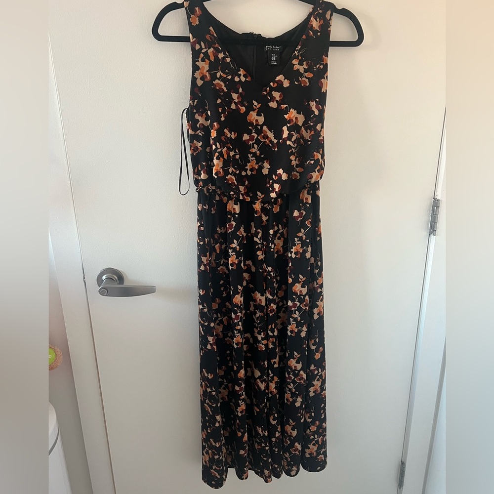 Nicole Miller Black Floral Midi Jumpsuit